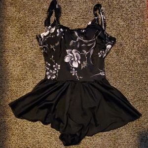 One piece swimsuit w/ skirt